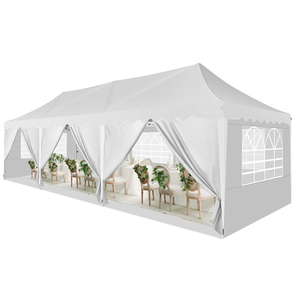 Cobizi 30 Ft. W x 10 Ft. D party tent pop up canopy with 8 Removable sidewalls Outdoor UPF 50 waterproof portable Event Tents Reviews Wayfair Canada